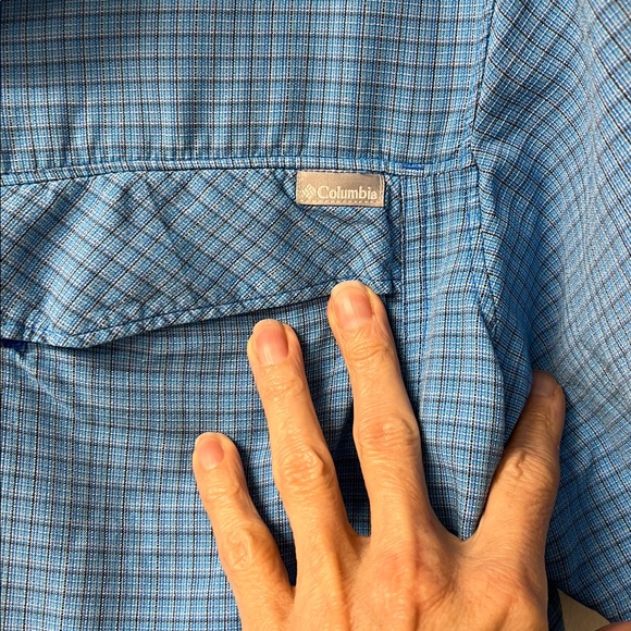 Columbia Blue Plaid Short Sleeve Button-Up - Picture 3 of 9